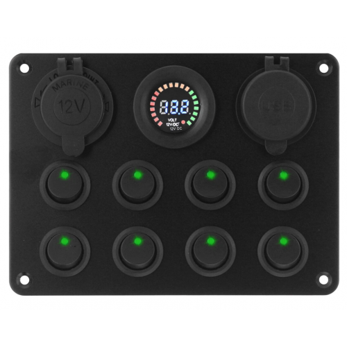 12V-24V 8 Gang Fuse Box Rocker Switch