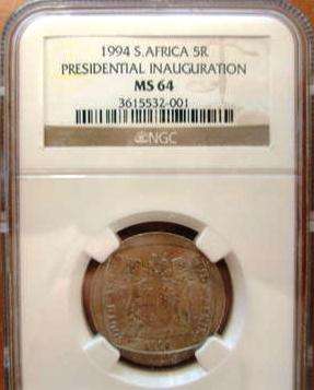 1994 Presidential Inauguration R5 Coin - NGC MS64
