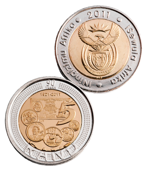 Bag of 2011 SARB 90th Anniversary R5 "Uncirculated and still in bag"