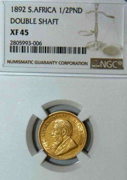 2 Coins for Leon only!: 1892 1 Pond and 1/2 Pond NGC, Both XF 45