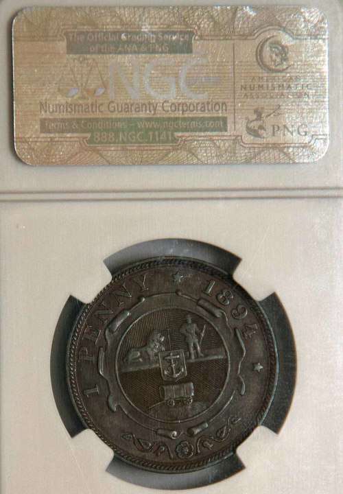 1894 ZAR Penny NGC AU 55