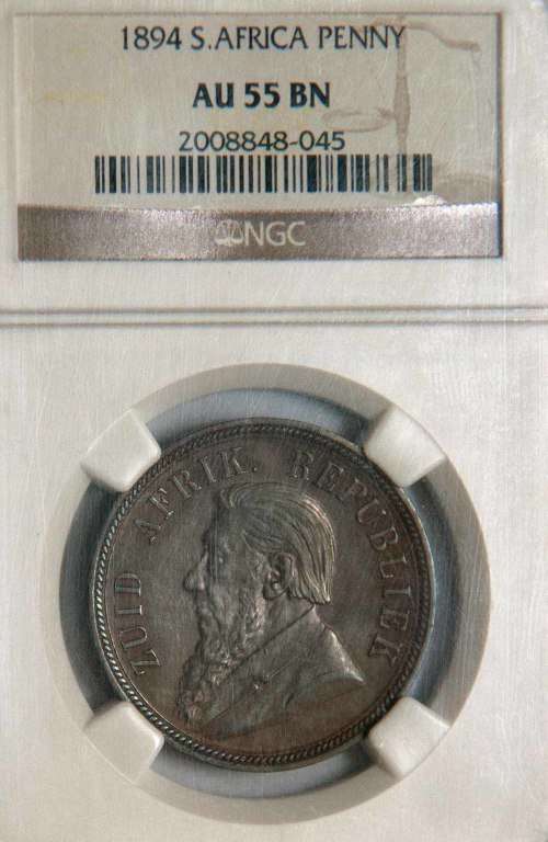 1894 ZAR Penny NGC AU 55