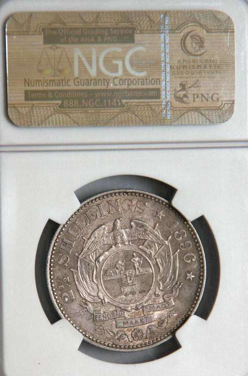 1896 ZAR 2 1/2 Shillings NGC AU 55