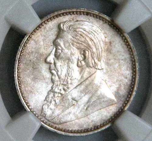 1897 ZAR Sixpence NGC MS 64