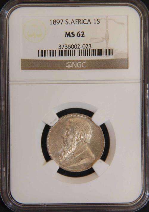ZAR  - 1897 - 1 SHILLING - NGC - MS62