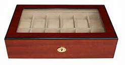 WATCH DISPLAY CASE/BOX- 12 SLOT MAHOGANY- MONTH END SPECIAL! ONLY 7 AVAILABLE!!!