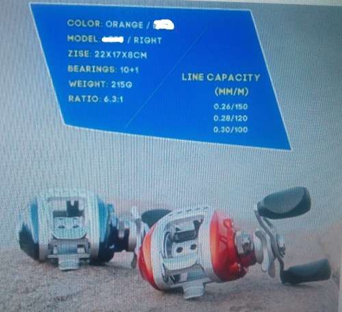 LV100 Baitcasting Reel 10+1 Ball Bearings Carp Fishing Gear Right Hand Fishing reel ORANGE