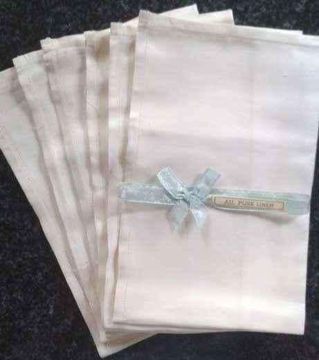Six boxed vintage Irish linen gents hankies