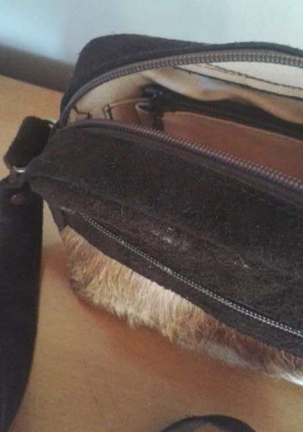 Vintage brown suede handbag
