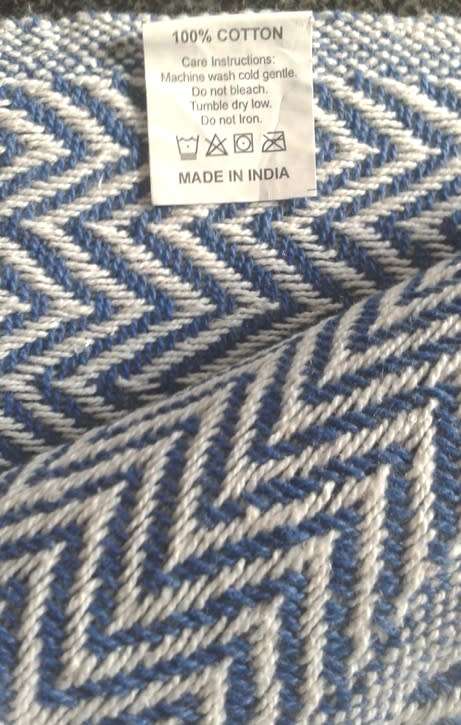 Dark blue cotton throw / blanket 127cm x 152cm