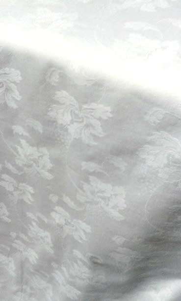 White vintage cotton Damask tablecloth