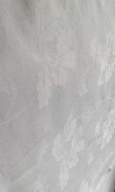 White vintage cotton Damask tablecloth
