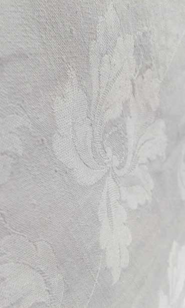 White vintage cotton Damask tablecloth