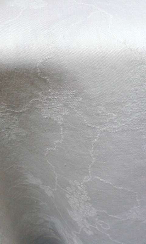 Vintage white cotton Damask tablecloth
