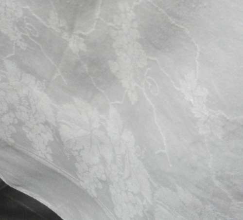 Vintage white cotton Damask tablecloth
