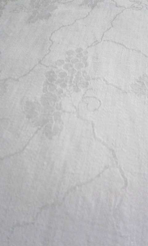 Vintage white cotton Damask tablecloth