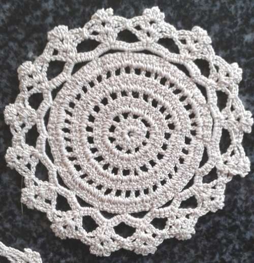 Six vintage crochet coaster doilies