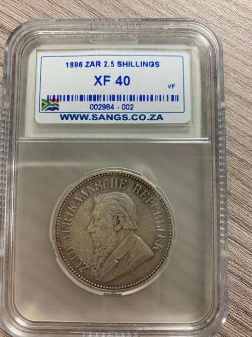 *** 1896 ZAR 2.5 SHILLINGS XF 40 *****