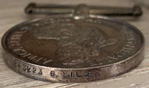 WW2 : L/CPL G MILLER (SET OF 4 ) NO 243223 WITH AN 8 CLASP