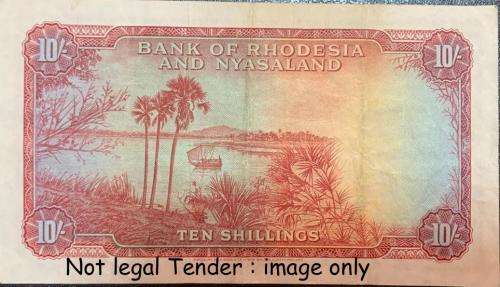 RHODESIA & NYASALAND TEN SHILLINGS 15 JAN 1957 / W5