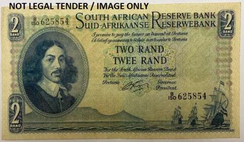 S.A. 2 Rand Note, B150/625854, First Issue, Signed Gov. G. Rissik.