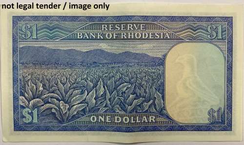 Rhodesian $1 Note of 2 Aug 1979 Salisbury No: L133/618177. "Condition as per image".