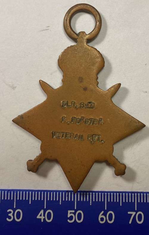 WW1 1914-15 STAR Awarded of 1914-15 to F. Forster