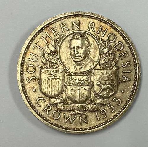 South Rhodesian Crown 1953, With Queen Elizabeth the 2nd on the back.