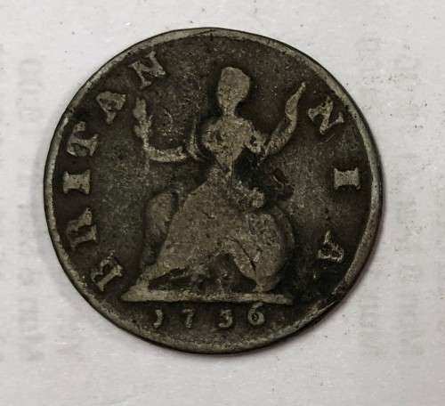 1736 Great Britain Half Penny of George II Colonial.