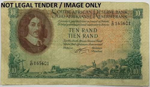 SA Ten Rand Note, Gov. G. Rissik No: C21/165601, 1st Issue.