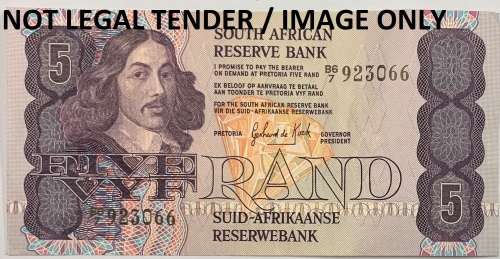 R5 : Gov. G De Kock, No: B6-7-923066, 3rd Issue.