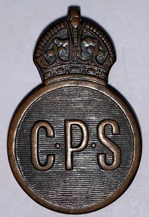 South African WW 1 Civil Protection Services Copper Lapel Badge