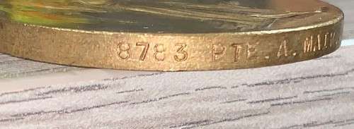 The Great WWI Medal for Civilization 1914-1919 Awarded to 8783 PTE. A. Mair SCO. PTE