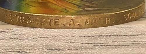 The Great WWI Medal for Civilization 1914-1919 Awarded to 8783 PTE. A. Mair SCO. PTE