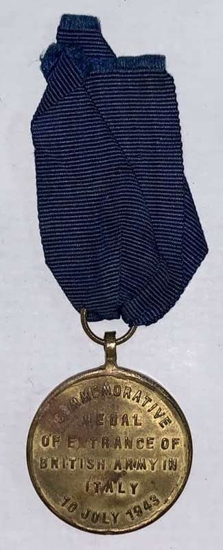 WWII, 8th Army Commemorative Medal of the Allied Armies In Naples in 1943.