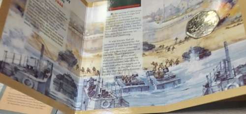 50TH ANNIVERSAY D DAY 50 PENCE COIN IN FOLDER