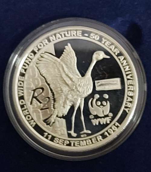 1 SILVER R2 WWF 50TH ANNIVERSARY COIN