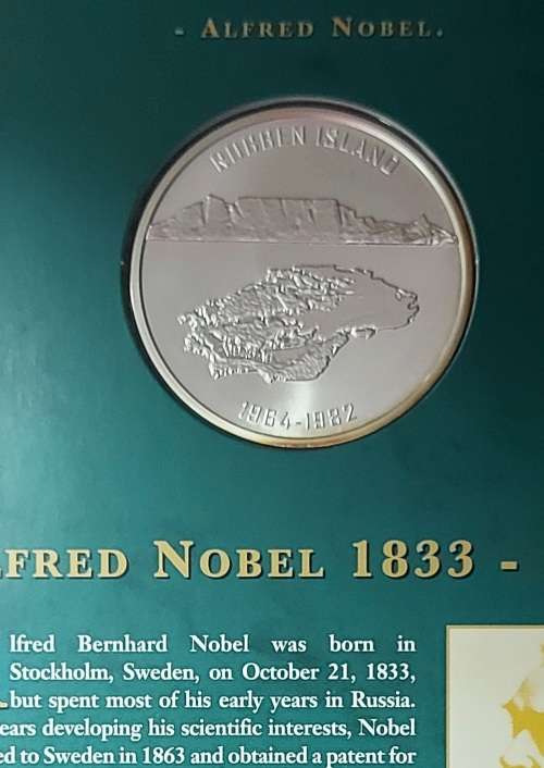 2008 REAL SILVER LAURETTES OF THE NOBEL PRIZE:  NELSON MANDELA COMMEMORATIVE MEDAL