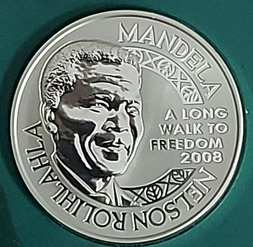 2008 REAL SILVER LAURETTES OF THE NOBEL PRIZE:  NELSON MANDELA COMMEMORATIVE MEDAL