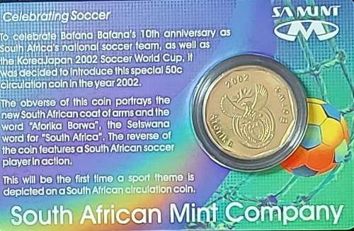 2002 BAFANA BAFANA  50C COMMEMORATIVE COIN