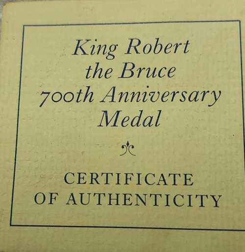 King Robert The Bruce - 700th Anniversary medal -Sterling Silver - With certificate