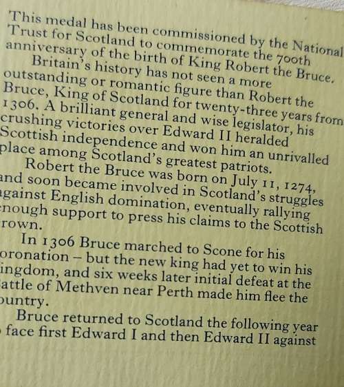 King Robert The Bruce - 700th Anniversary medal -Sterling Silver - With certificate