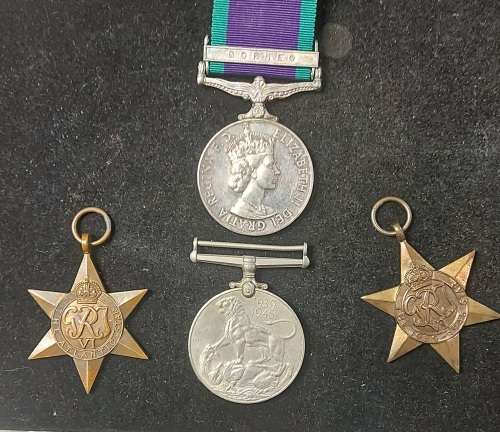 4 X WW2 MEDALS :  ENGRAVING ON CAMPAIGN SERVICE MEDAL  FOR PICKFORD