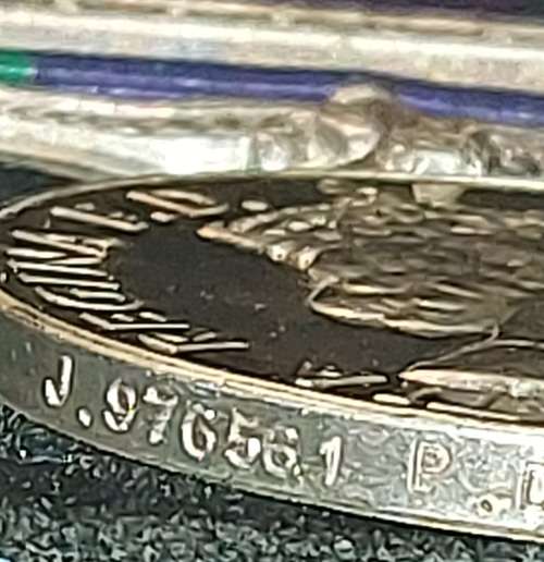 4 X WW2 MEDALS :  ENGRAVING ON CAMPAIGN SERVICE MEDAL  FOR PICKFORD