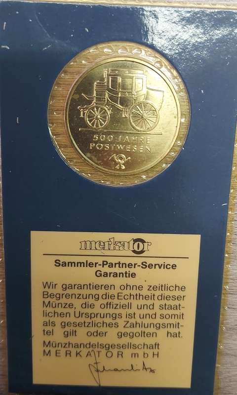 1990 Medallion for 500 Jahre Postwesen
