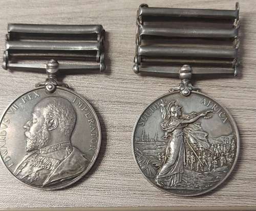 QSA AND KSA WITH CLASPS FOR 13141 SEJT C.T LE FOUR A.S.C + SONS OF ENGLAND MEDAL