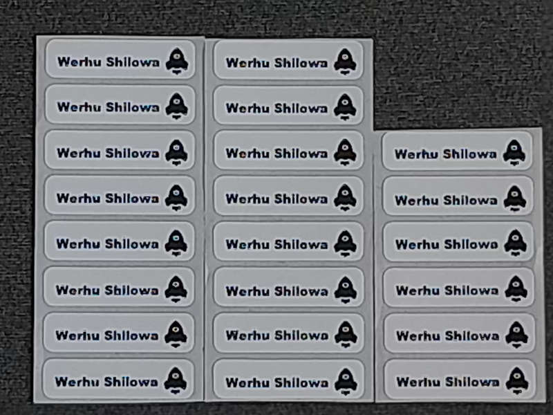Iron on label pack