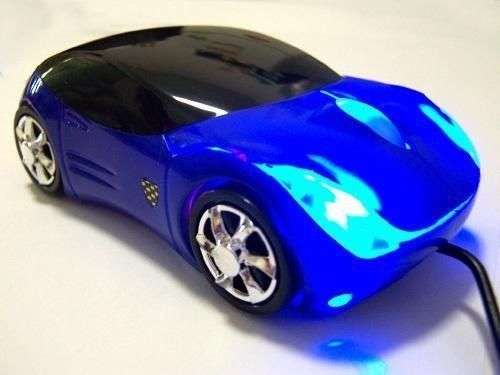 USB 2.0 Wired Blue LED Black Car Shape USB 3D Optical Mouse Mice For PC Laptop