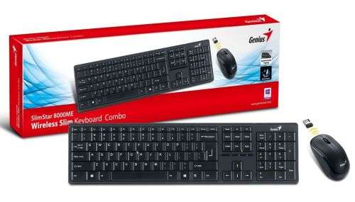 Keyboard & Mouse Combo - Genius SlimStar 8000ME Wireless Multimedia Keyboard & Mouse