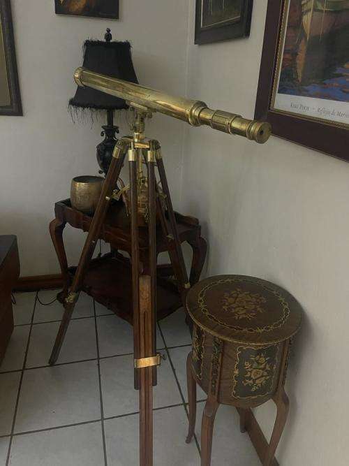 Vintage Brass Telescope on Tripod